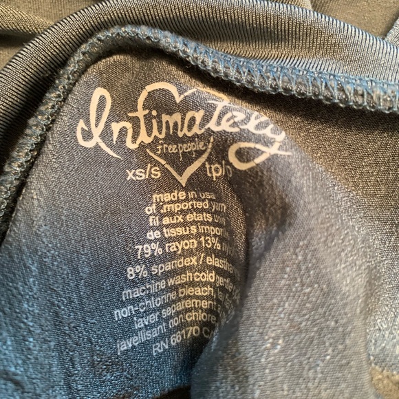 NWOT Free People Intimately Mock Neck Layering Top XS/S Green NEW Long Sleeves - Picture 2 of 3